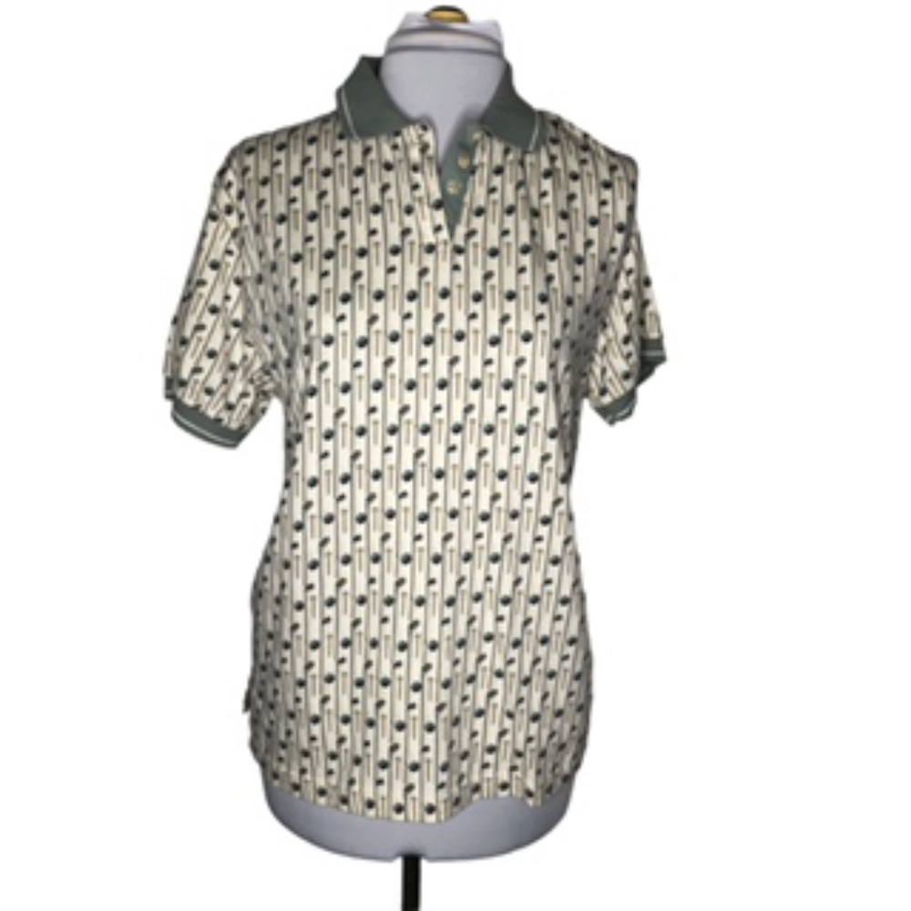 Fairway Outfitters Women's Quarter Front Button Short Sleeve Golf Shirt Size L